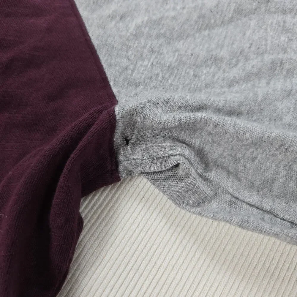 Nike Air Jordan Gray Burgundy Henley Long Sleeve‎ Shirt Men's Size Medium